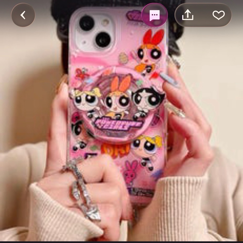 Cartoon Network Powerpuff Girls Pink Phone Case with Characters